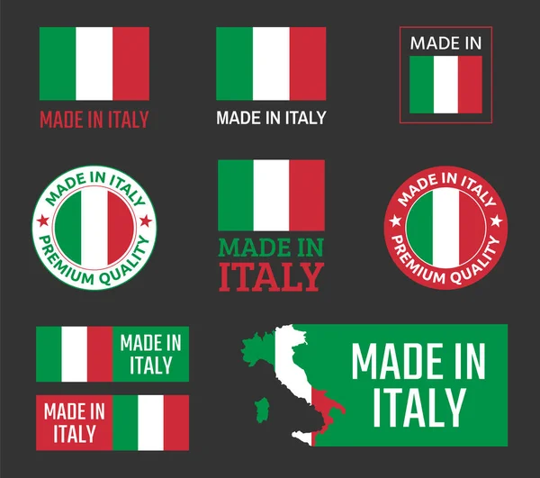 Made in Italy icon set, Italian product labels — Stock Vector