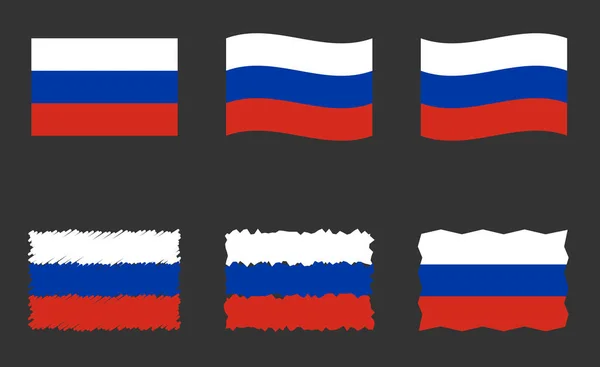 Russland flaggenvektor illustration, offizielle farben der russischen flagge — Stockvektor