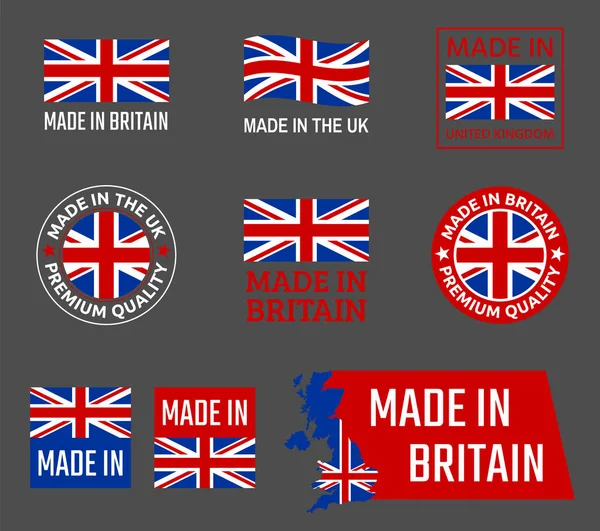 イギリス製製品の紋章で作られています — ストックベクタ