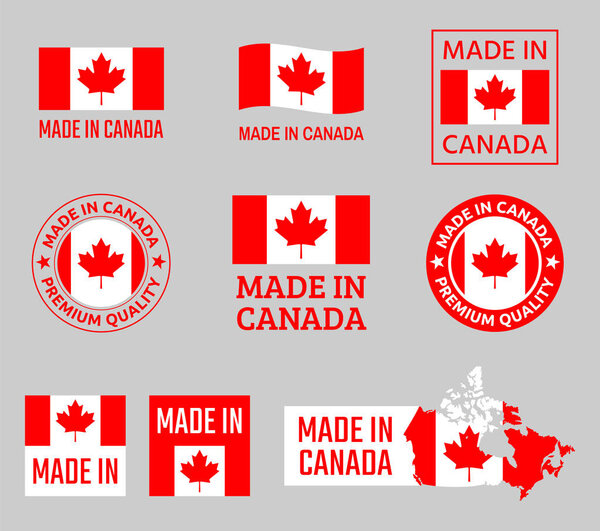 made in Canada, Canadian product emblems set