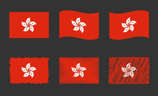 Hong kong flagge set, offizielle farben und anteil der flagge von hong kong — Stockvektor