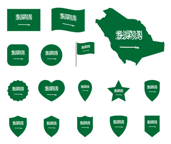 Suudi Arabistan bayrak simgeleri, Suudi Arabistan Krallığının ulusal bayrağı — Stok Vektör
