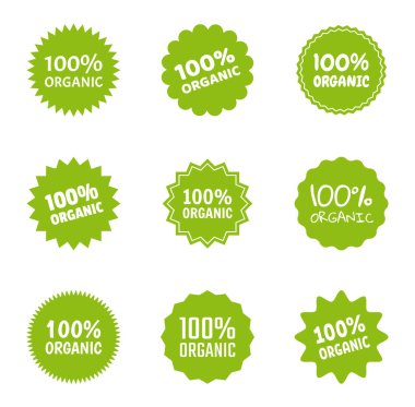 organik logo simge seti, sağlıklı gıda etiketleri