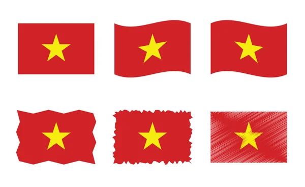 Vietnamská vektorová množina, oficiální barvy vlajky Vietnamské socialistické republiky — Stockový vektor