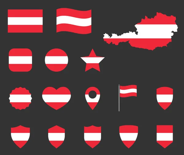奥地利国旗图标，奥地利共和国国旗的符号 — 图库矢量图片