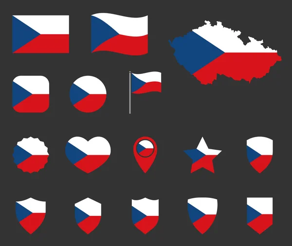捷克国旗图标，捷克国旗的符号 — 图库矢量图片