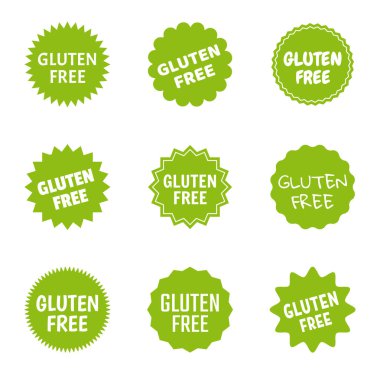 glutensiz simge seti, sağlıklı gıda logo etiketleri
