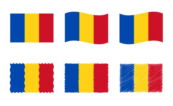 Флаг Румынии установлен, официальные цвета и пропорции флага Румынии — стоковый вектор