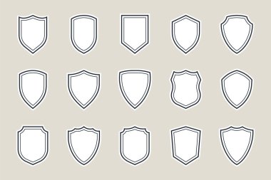 illüstrasyon kalkan simge vektör, kalkan simgeler Vintage stil ayarlamak