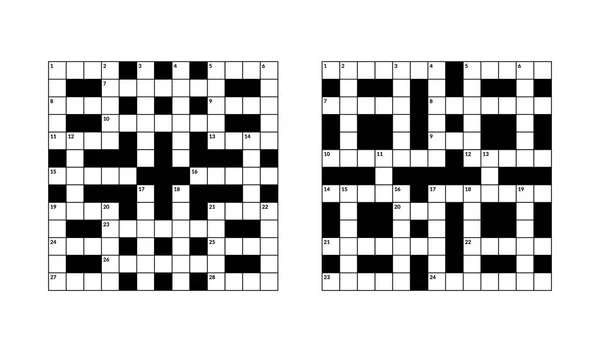 13x13 σταυρόλεξο εικονογράφηση διανυσματικών παζλ, κενά τετράγωνα — Διανυσματικό Αρχείο