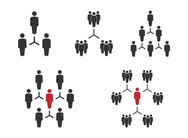 Företagsgrupp system, människor teamwork management illustration — Stock vektor