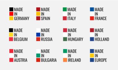 vektör logosu Almanya, Fransa, İtalya, İspanya, Belçika, Rusya, Hollanda, Avusturya, Macaristan, İrlanda, İspanya 'da üretildi ve Avrupa Birliği' nde üretildi.