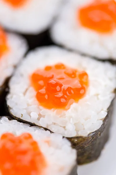 Ristorante giapponese, piatto o piatto di sushi maki gunkan roll. Set e composizione di sushi — Foto Stock