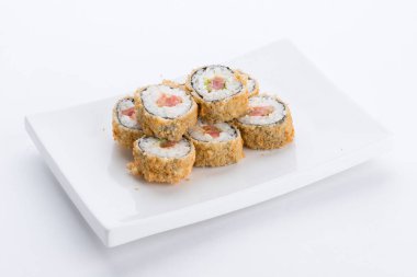Japon Gıda Restoran, sushi maki gunkan rulo levha veya plakalı ayarlayın. Sushi seti ve kompozisyon