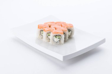 Japon Gıda Restoran, sushi maki gunkan rulo levha veya plakalı ayarlayın. Sushi seti ve kompozisyon