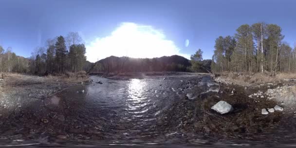 360 Virtuelle Realität Einer Wunderschönen Bergszene Frühherbst Oder Sommer Wilde — Stockvideo