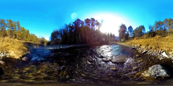 360 Virtuelle Realität Einer Wunderschönen Bergszene Frühherbst Oder Sommer Wilde — Stockvideo