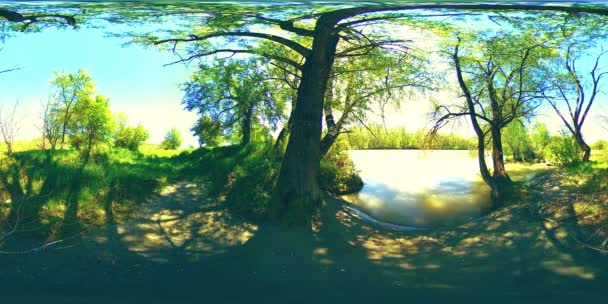 360 Virtual Reality Van Een Rivier Stroomt Rotsen Deze Prachtige — Stockvideo