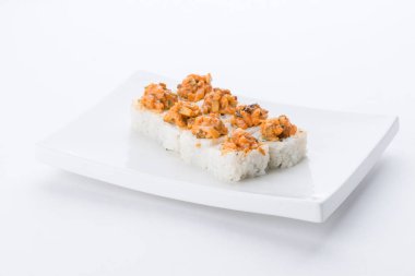 Japon Gıda Restoran, sushi maki gunkan rulo levha veya plakalı ayarlayın. Sushi seti ve kompozisyon