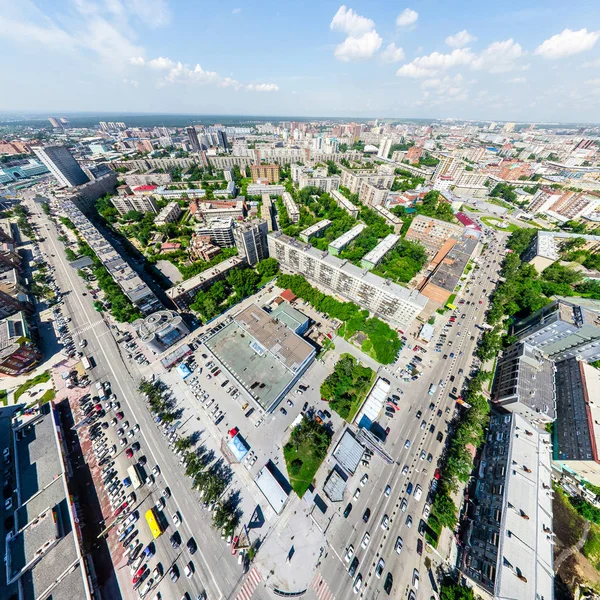 Widok z lotu ptaka. Miejski krajobraz. Strzał helikoptera. Obraz panoramiczny. — Zdjęcie stockowe