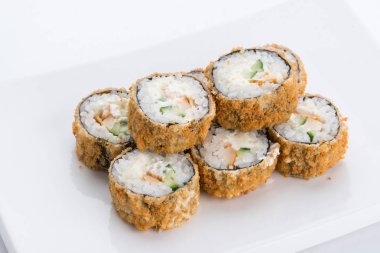Japon Gıda Restoran, sushi maki gunkan rulo levha veya plakalı ayarlayın. Sushi seti ve kompozisyon