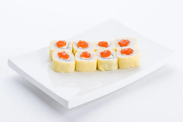 Japanese food restaurant, sushi maki gunkan roll plate or platter set. Sushi set and composition