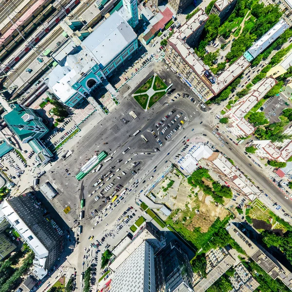 Aerial city view. Urban landscape. Copter shot. Panoramic image. — Stock Photo, Image