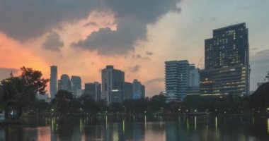 Lumpini Parkı, Bangkok, Tayland. Aralık 2018