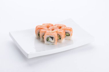 Japon Gıda Restoran, sushi maki gunkan rulo levha veya plakalı ayarlayın. Sushi seti ve kompozisyon