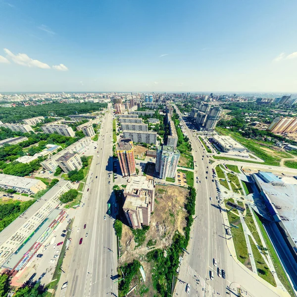 Havacılık şehri manzarası. Şehir manzarası. Helikopter vuruldu. Panoramik resim.