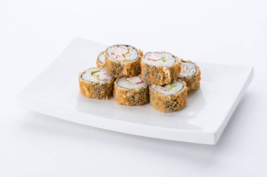 Japon Gıda Restoran, sushi maki gunkan rulo levha veya plakalı ayarlayın. Sushi seti ve kompozisyon