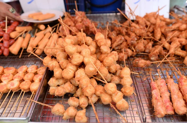 Meatballs Crab Sticks Top Chicken Wings Hot Dog Pork Top — Stock Photo, Image