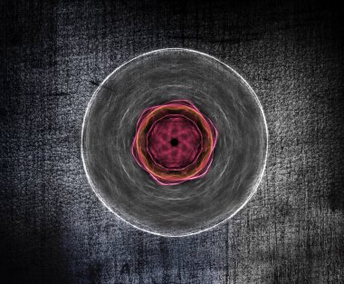 Gri deri dokuda sanat retro plağı