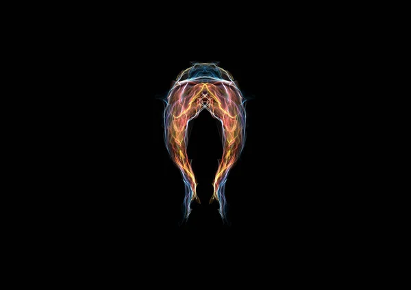 Art fish steak fiery colorful, silk neon luminous graphic draw isolated on black, interactive generative art — Stock Image Art Fish Steak Fiery Colorful Silk Neon Luminous Graphic Draw Royalty Free Stock Photos