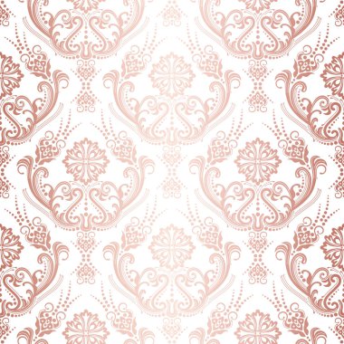 Lüks gül altın çiçek damasko duvar kağıdı izole desen. Bu görüntüyü bir vektör çizim olduğunu.