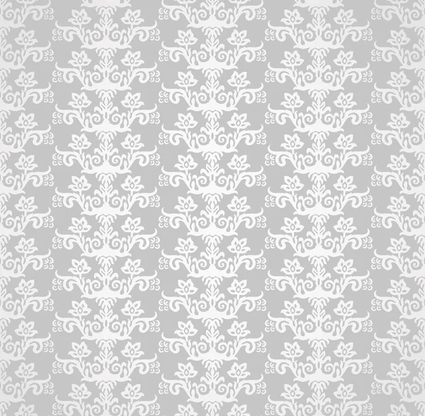 Argent Style Victorien Sans Couture Motif Papier Peint Floral Cette — Image vectorielle