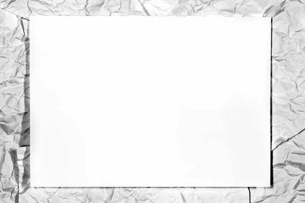白色纹理背景 折皱纸 — 图库照片