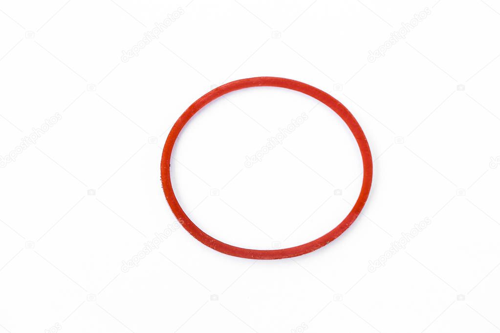 Rubber band or plastic band isolated.