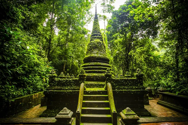 Старая Пагода Мох Национальном Парке Phlio Водопад Chanthaburi Таиланде — стоковое фото
