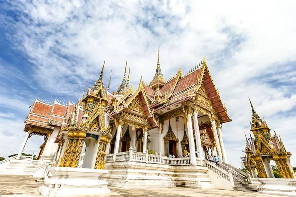 Ubosot Roi Yord Wat Phai Rong Wua Suphanburi Tailândia — Fotografia de Stock