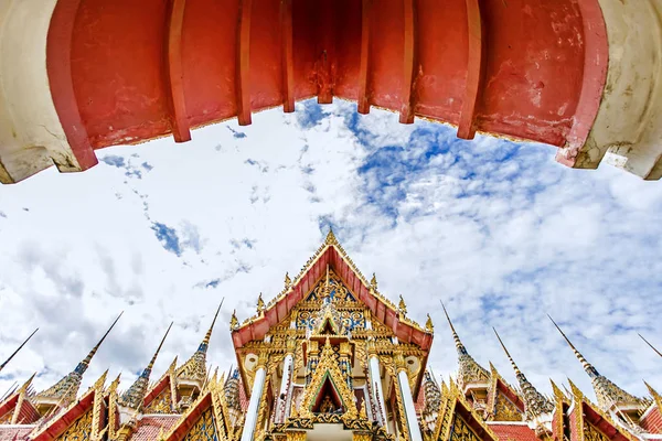 Ubosot Roi Yord Wat Phai Rong Wua Suphanburi Thailand — Stockfoto