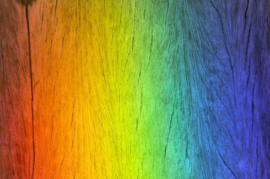 Ahşap zeminler üzerinde gökkuşağı renkleri
