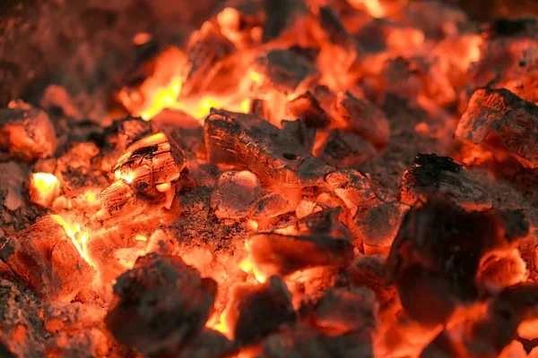 Brandende Houtskool Brandhout Kachel — Stockfoto