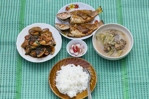 泰国菜风格 早餐套餐米饭 — 图库照片