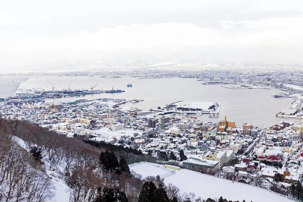 Widok Miasto Zimą Góry — Zdjęcie stockowe