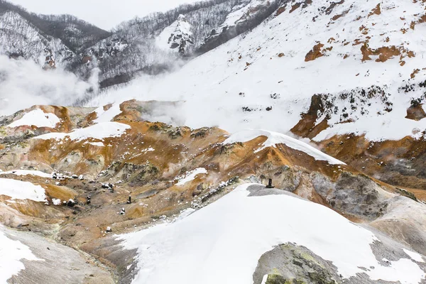 Splendido Paesaggio Jigokudani Hokkaido Giappone Stagione Invernale — Foto Stock