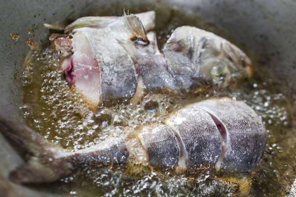 Peixe Frito Profundo Menu Frutos Mar Tailandeses Famouse — Fotografia de Stock