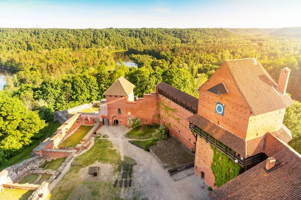 Turaida Замок Заході Сонця Латвія — стокове фото