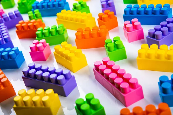 Blocos Construção Brinquedo Plástico — Fotografia de Stock