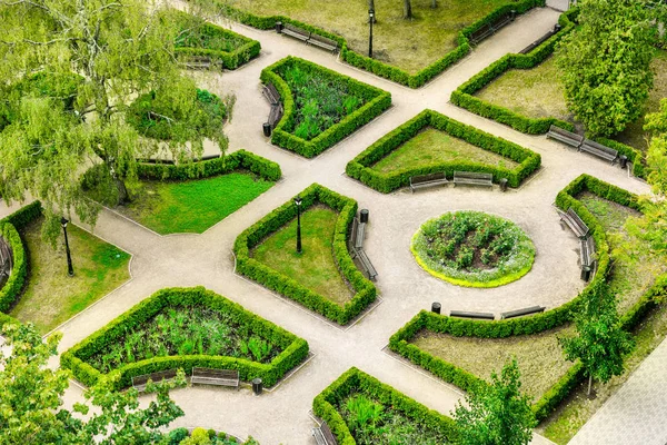 Paisagismo Vista Aérea Para Belo Parque Paisagístico Cidade Pública — Fotografia de Stock